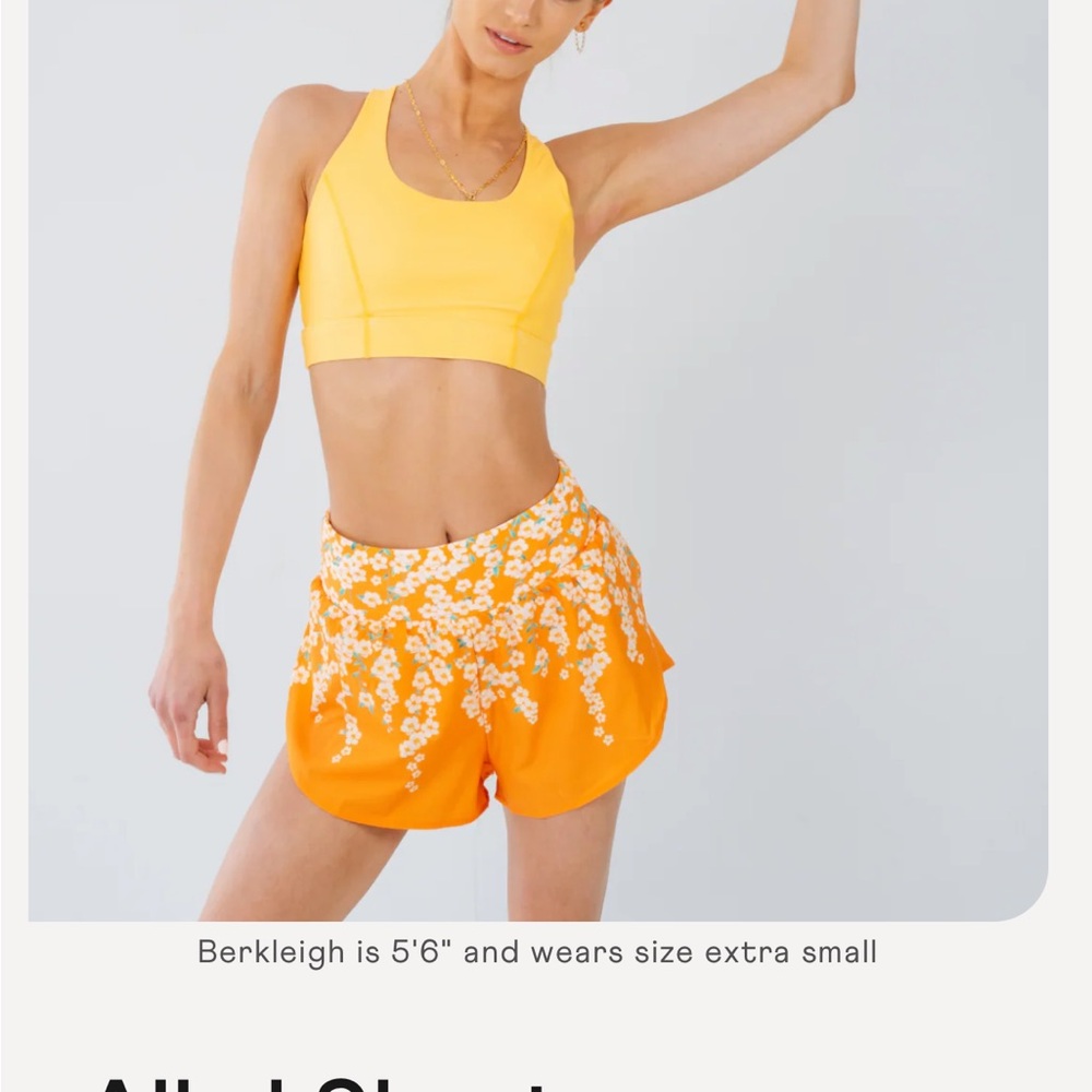 Cooldown running Bright Orange Floral Athletic Shorts
